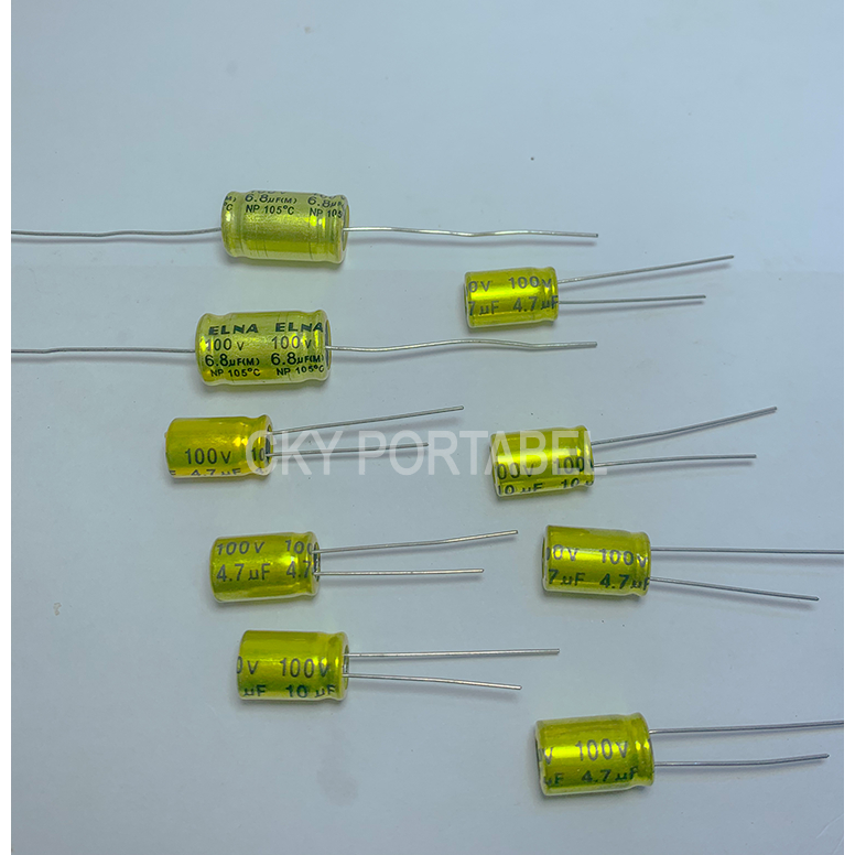 ELCO CAPASITOR ELNA NON POLAR CAPASITOR 4.7UF / 6.8UF / 10UF 100VOLT