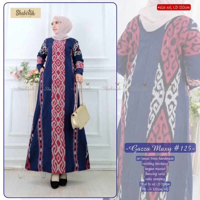 GAMIS LEBARAN GAMIS TENUN LONGDRESS TENUN BATIK MODERN GAMIS JUMBO LD 110