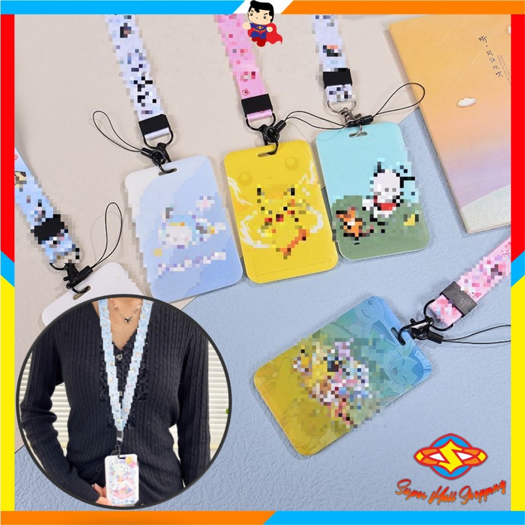 

SMS Name Tag Gantungan Kartu Karakter Kartun Lanyard Akses MRT Busway E-Money Flazz BRIzi Card Holder Karakter Kartun Lanyart Card Holder Id Card