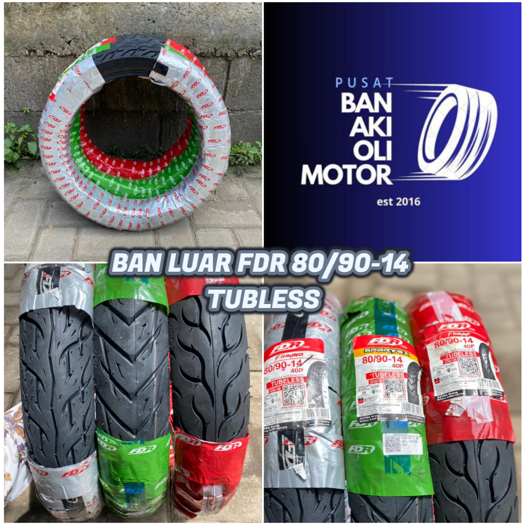 BAN LUAR MATIC RING 14 DEPAN FDR 80/90-14 TUBELESS || BAN LUAR DEPAN MATIC FDR 80/90-14 TUBLESS