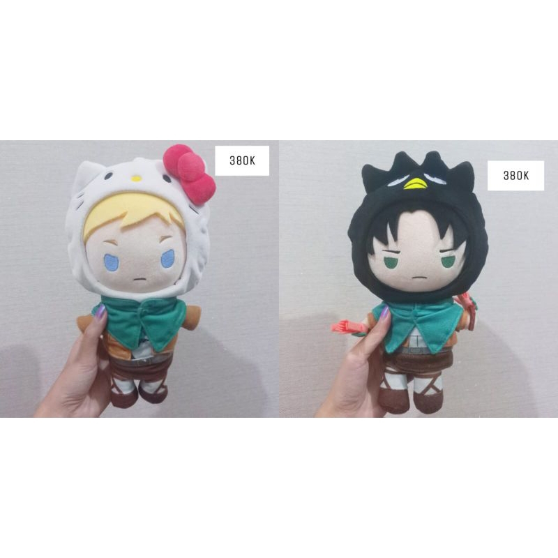 erwin smith levi ackerman aot sanrio munyugurumi plush doll nui empuk 20 cm aot attack on titan