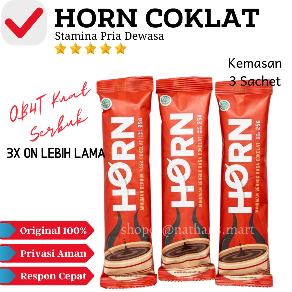 Kopi HORN dr Boyke (Coklat) - Suplemen Pria Coklat Kemasan 3 Sachet