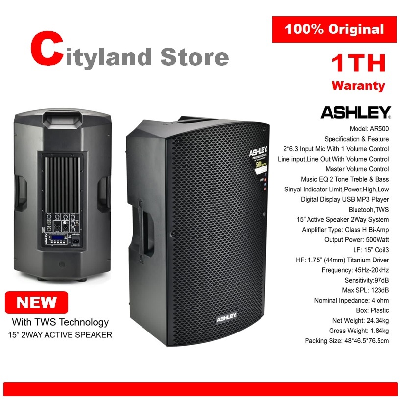 Speaker Aktif Ashley AR500/ Ashley AR 500 Active Speaker 15 inch