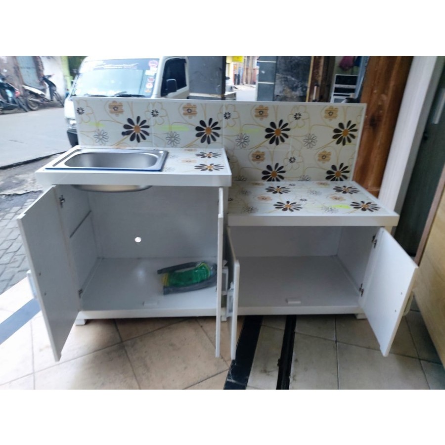 rak kompor meja kompor wastafel 4 pintu kayu termurah