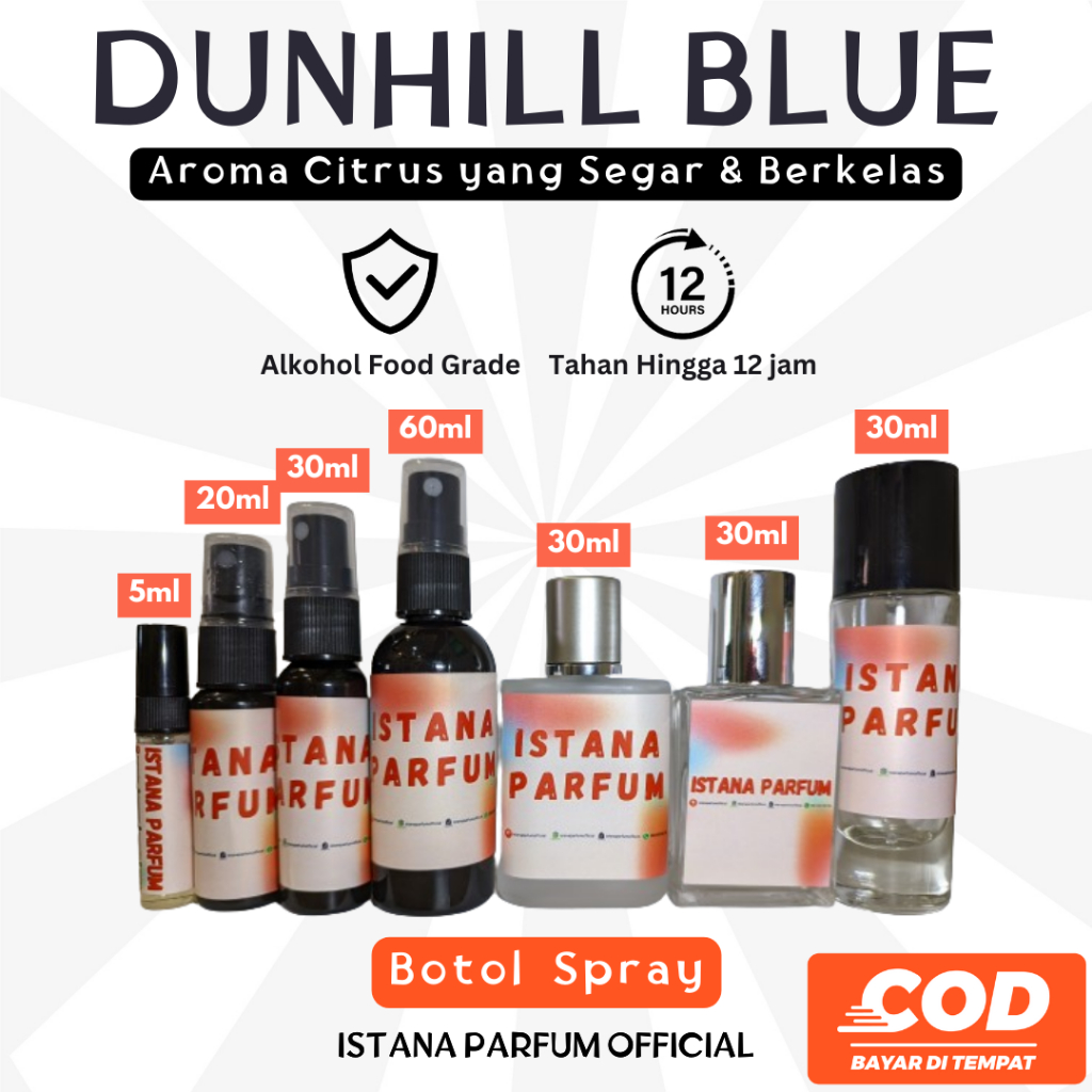 PARFUM DUNHILL BLUE - BOTOL SPRAY KUALITAS PREMIUM AROMA ASLI WANGI TAHAN LAMA SEARAH DESIRE