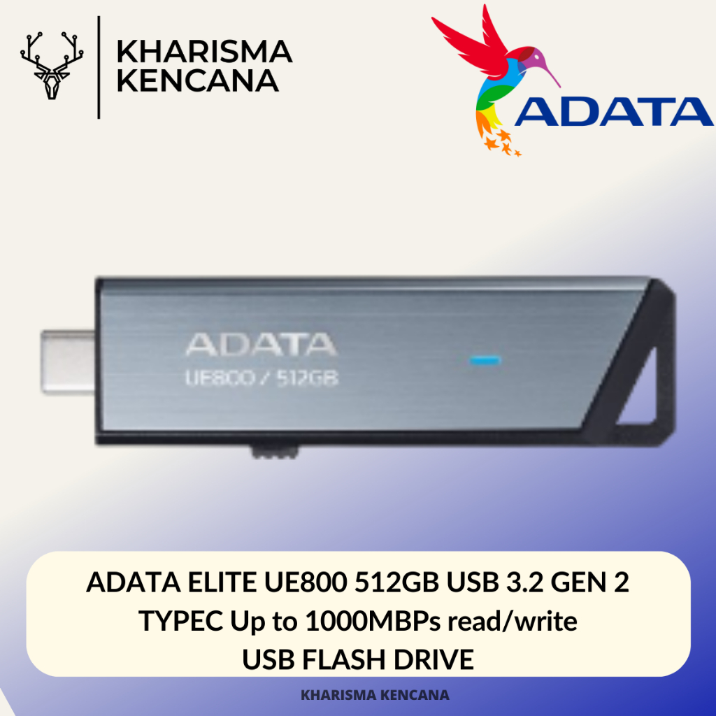 ADATA ELITE UE800 512GB / 1TB USB 3.2 GEN 2 TYPEC Up to 1000MBPs read/write USB FLASH DRIVE