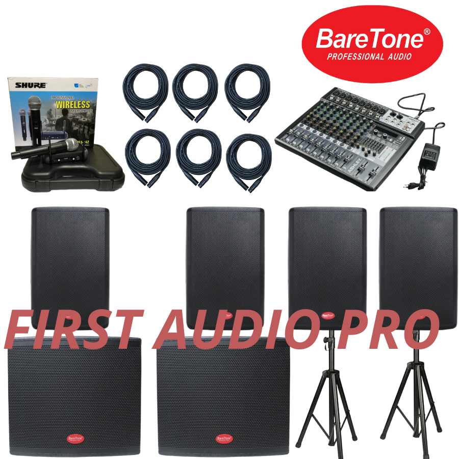 Paket 3 soundsystem outdoor baretone max15H + mixer ashley ax8n original