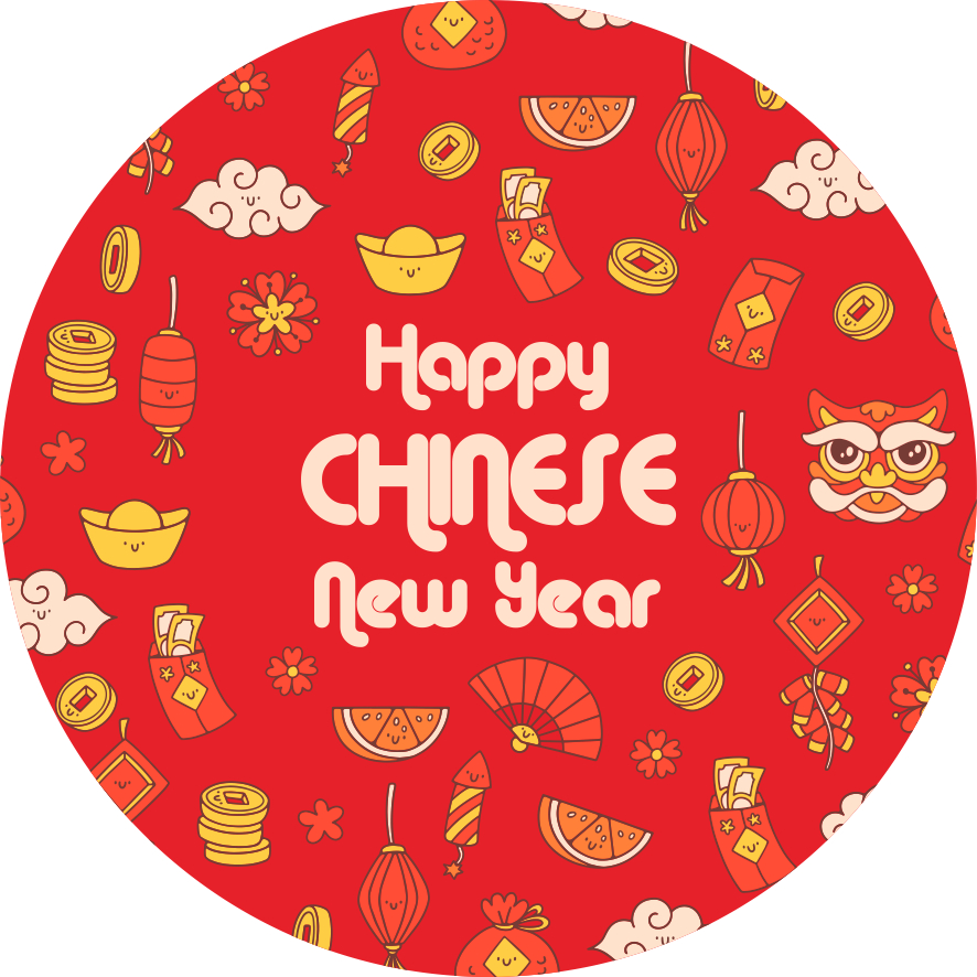 

Sticker Imlek Bulat/ Sticker Kue Kering/ Sticker Murah/ ST Red Ornament