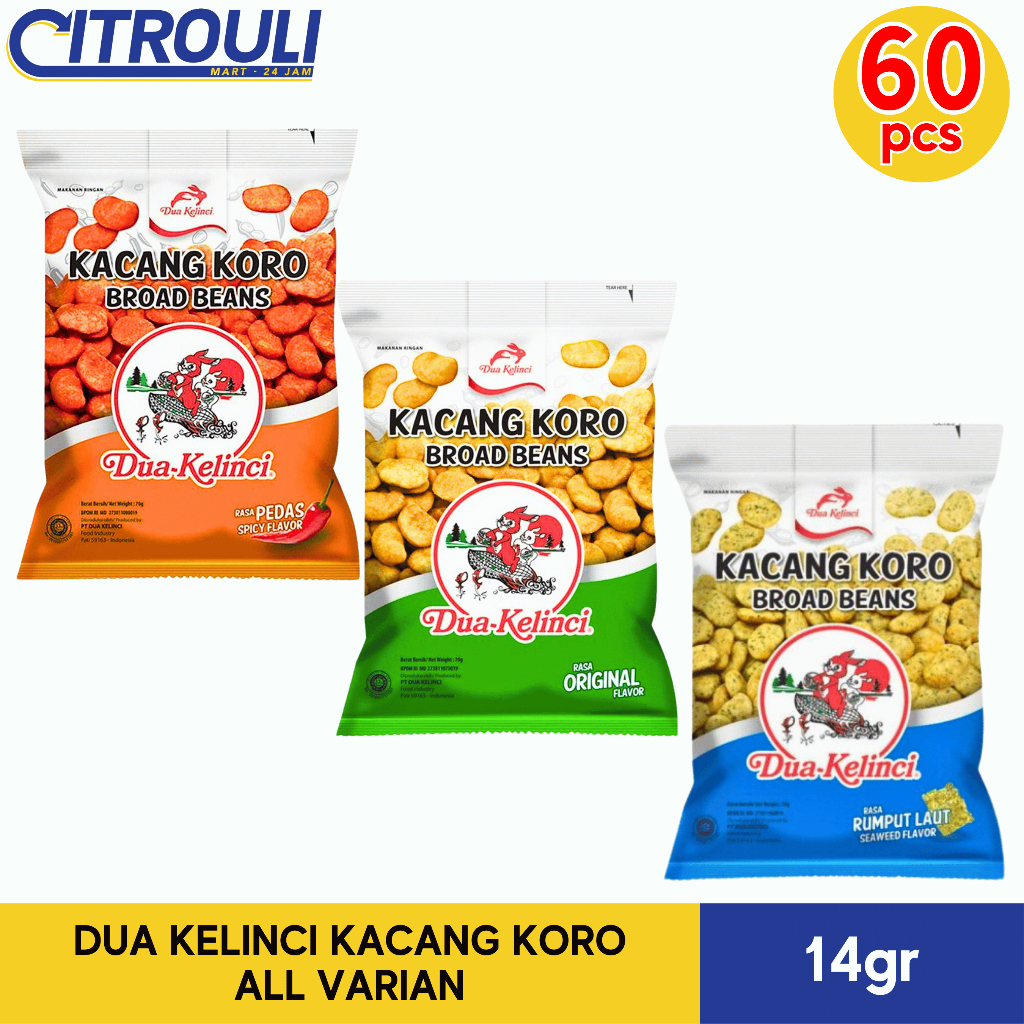 

DUA KELINCI KACANG KORO 14gr (ISI 60pcs / 6 RENTENG / 1 DUS) ALL VARIAN