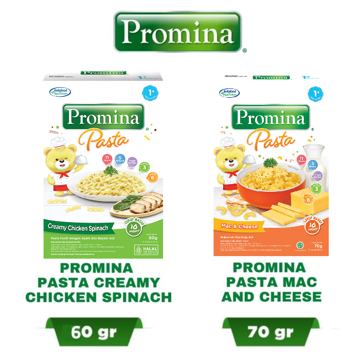PROMINA PASTA MAC AND CHEESE CREAMY CHICKEN SPINACH 70GRAM / PASTA BAYI / PASTA ANAK