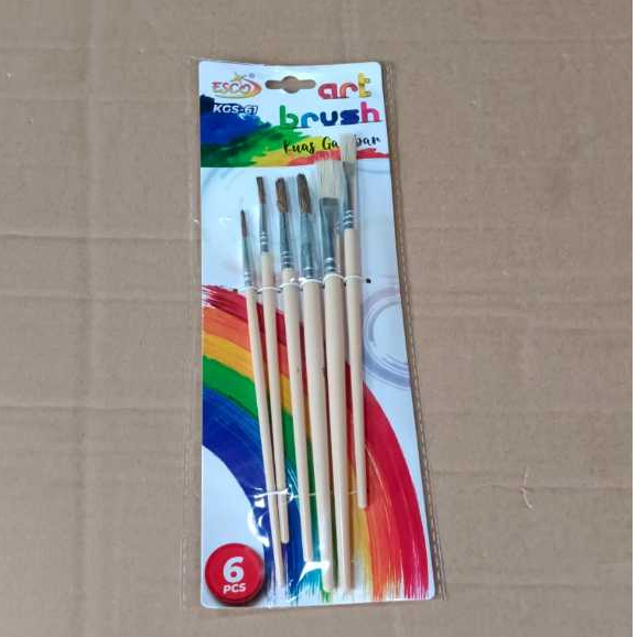 

kuas lukis /kuas cat air/ kuas kanvas set 6 pcs