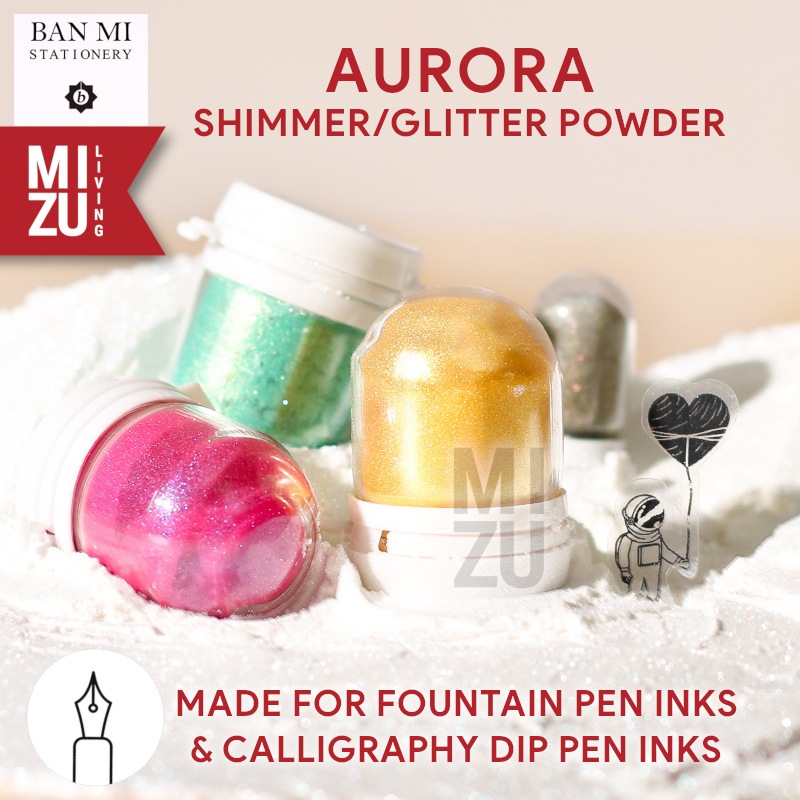 

BANMI AURORA Shimmer Glitter Powder for Fountain Pen & Calligraphy Dip Pen Ink