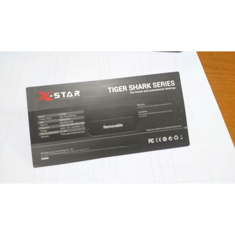 READY STOCK Memori memory ram PC ddr3 8gb xstar tiger shark PC-12800 1600mhz