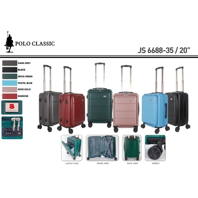 Koper Laptop Polo Classic 6688 Koper Laptop Zipper Cabin 20 Inch