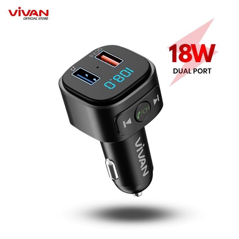 Car Charger Mobil Saver Dan Bluetooth Transmitter Vivan VBT01