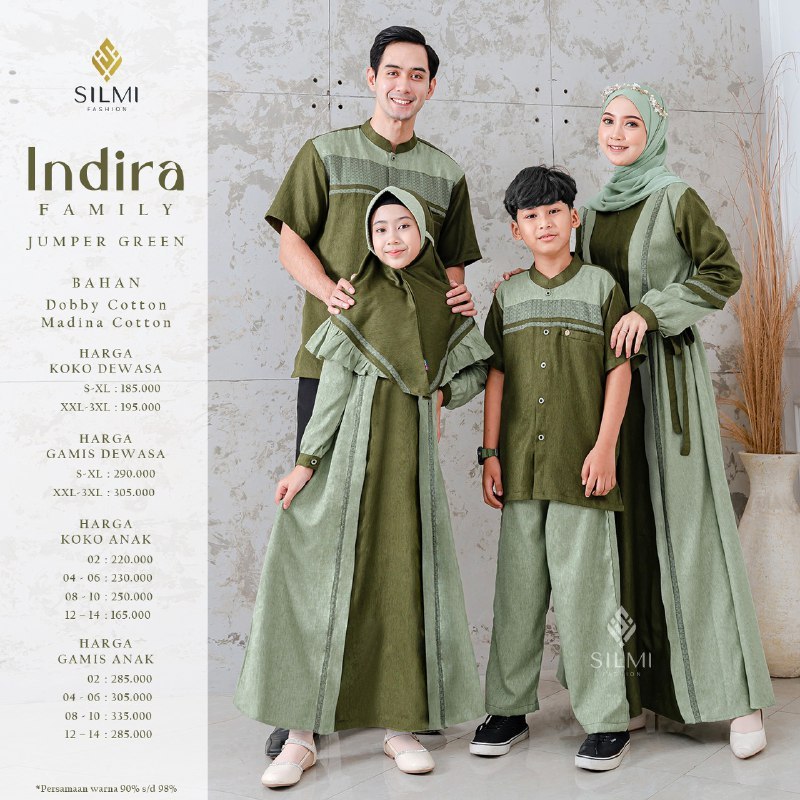 Baju Muslim Seragam Couple Keluarga Hari Raya Lebaran || Sarimbit Silmi 2024 Indira Family Jumper Gr