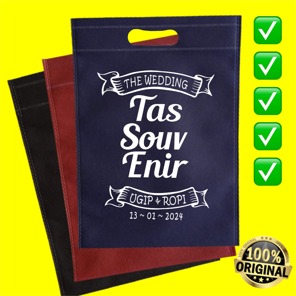 

indiadv | Tas Souvenir Pernikahan TEBAL Spunbond Oval Gratis Sablon ukuran 25x35 cm