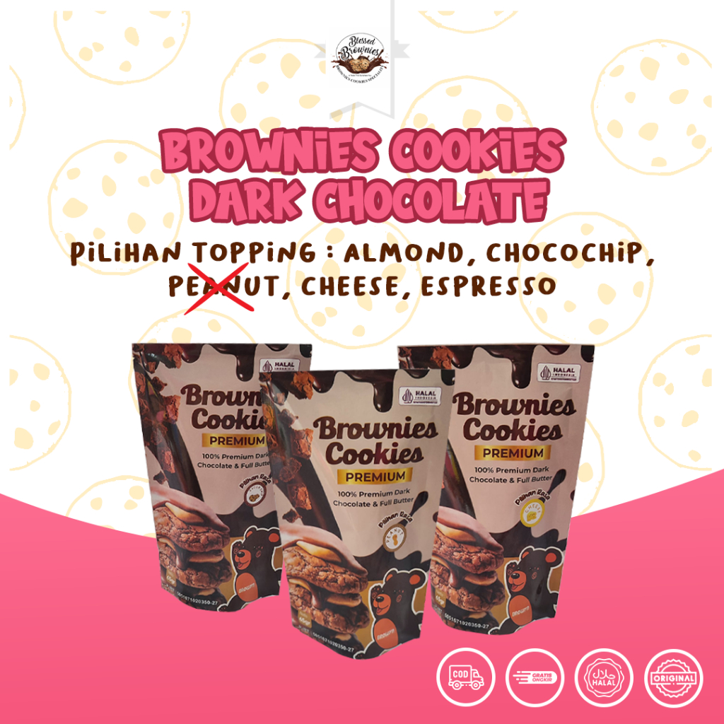 

BROWNIES COOKIES PREMIUM DARK CHOCOLATE (65gr) BY BLESSED BROWNIES