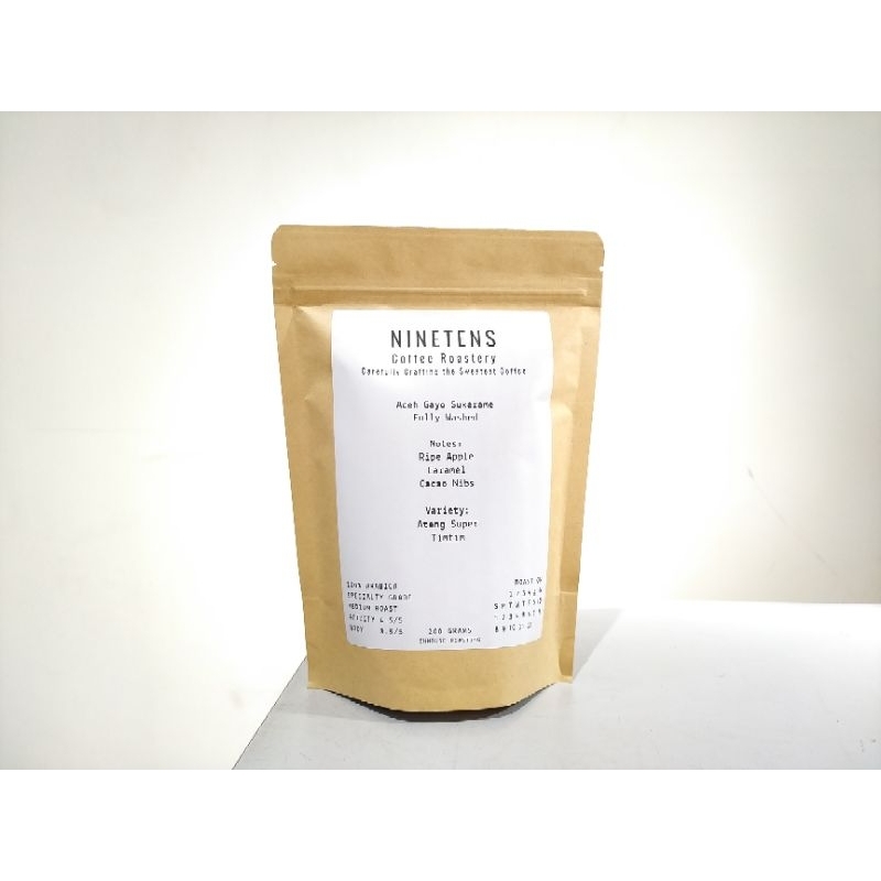 

Aceh Gayo Fullwashed Arabica Specialty Single Origin by NINETENS Coffee Roastery