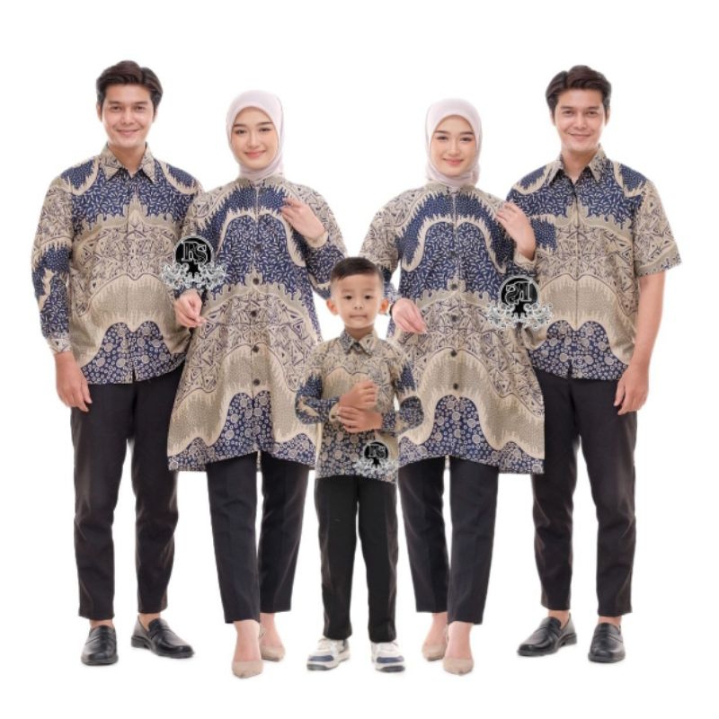 COUPLE SARIMBIT ATASAN BATIK KELUARGA-KEMEJA BATIK FORMAL DEWASA ANAK-BAJU ATASAN TUNIK BATIK WANITA
