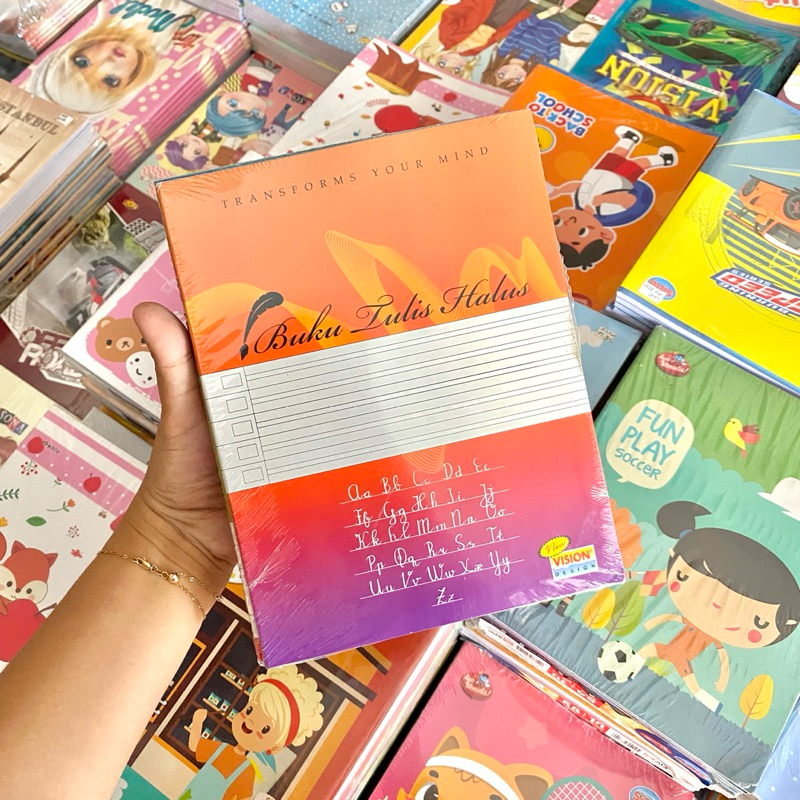 

(10 BUKU) BUKU TULIS HALUS KOLOM 3 VISION 38 LEMBAR / BUKU TULIS BELAJAR TULIS SAMBUNG