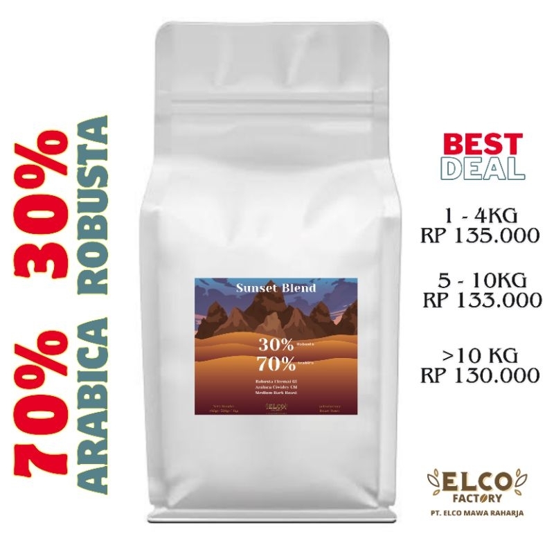 

Sunset Blend Espresso Based 70A/30R Coffee