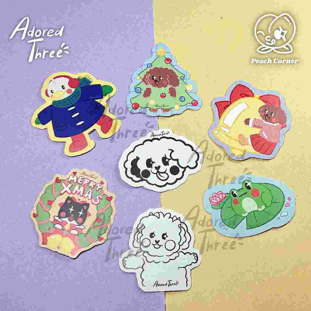 

Kucing Kodok Anjing Poodle Bebek Stickers | Adored Three | Puddin Chimmy Tama Duck Ribbit Stickers