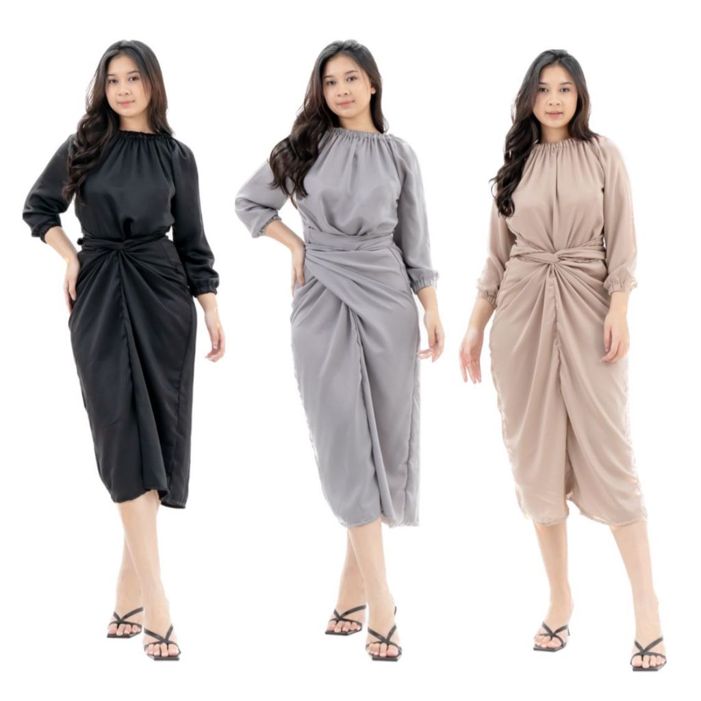 Kella Dress / Long Dress Satin / Gaun Panjang Satin - GURLBUCKET