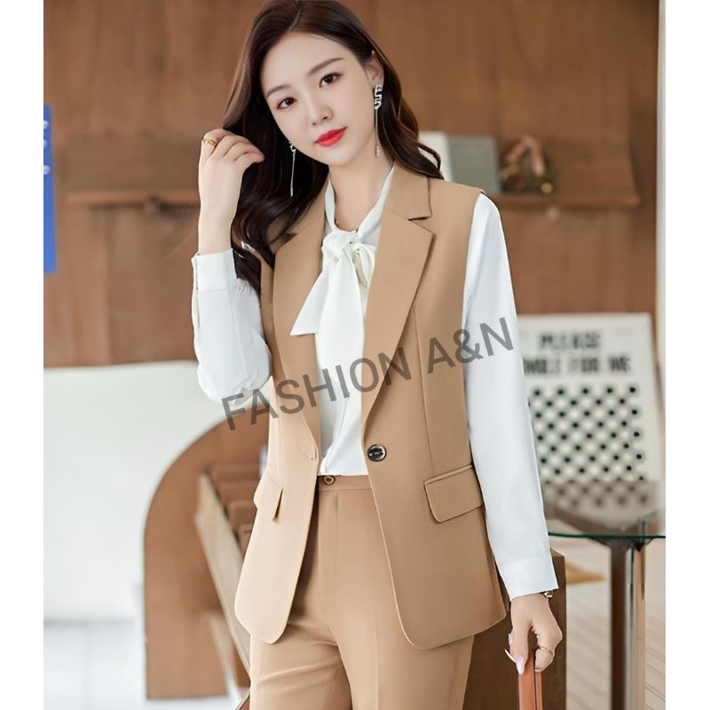 Outer wanita Rompi wanita/Jas wanita tanpa lengan/Rompi outer wanita(hanya atasan/rompi saja)