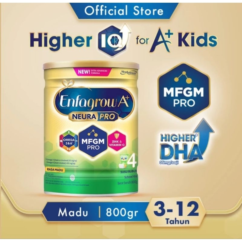 ENFAGROW 4 A+ MADU 800GR - SUSU FORMULA PERTUMBUHAN ANAK