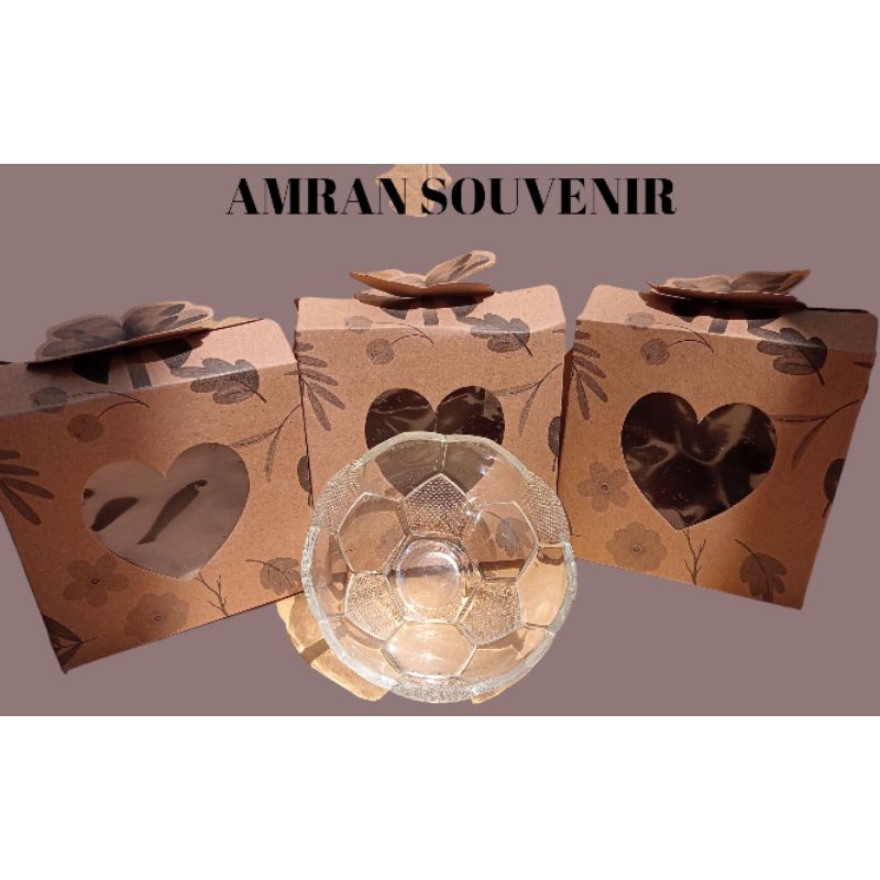 souvenir mangkok beling motif bola kemas bok