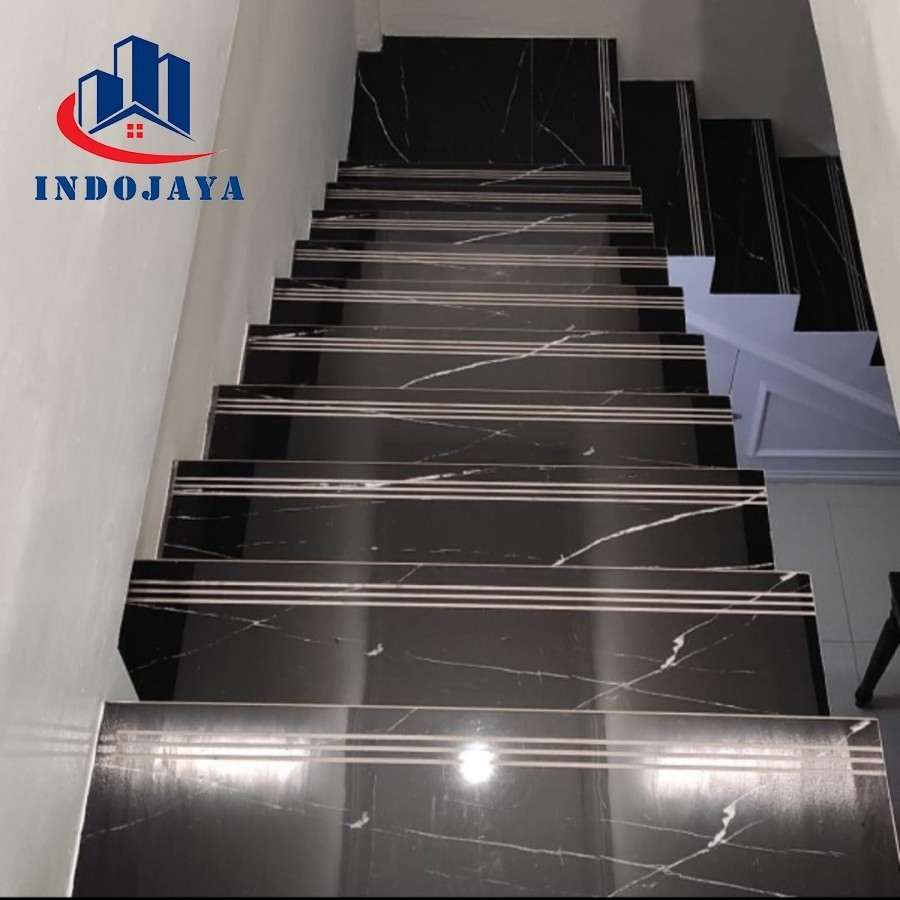 granit tangga motif marmer hitam 30x100 30x120 list kramik keramik custom ukuran