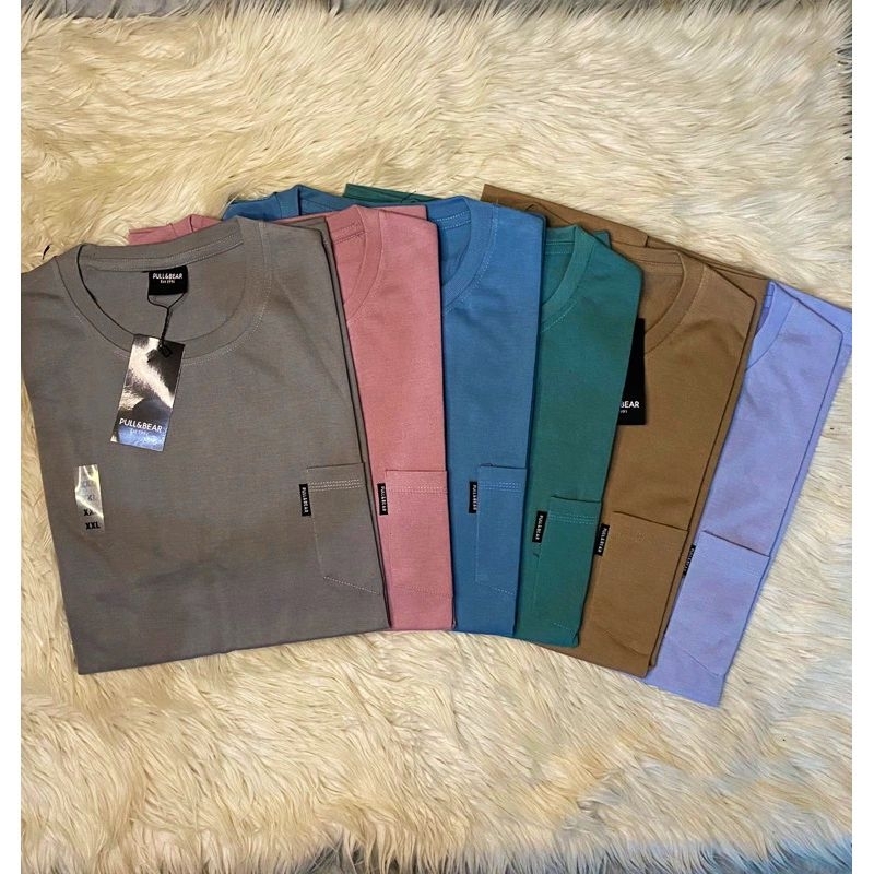 PROMO 4PCS kaos pocket M,L,XL,XXL pria wanita bahan katun 30s