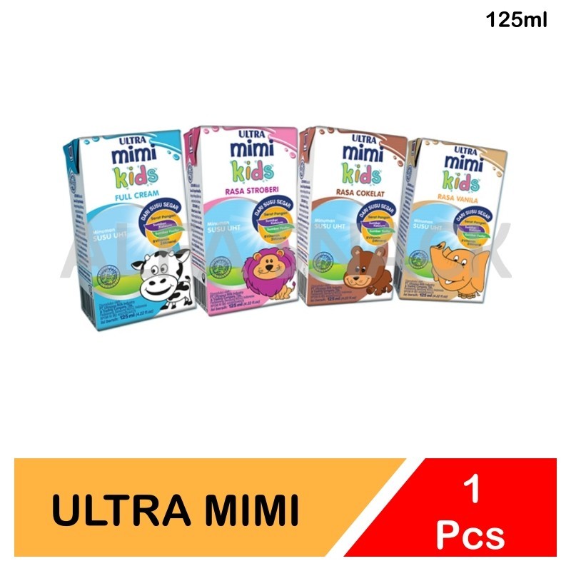 

Susu UHT Ultra Mimi Rasa Cokelat Stroberi Full Cream Vanilla 125ml