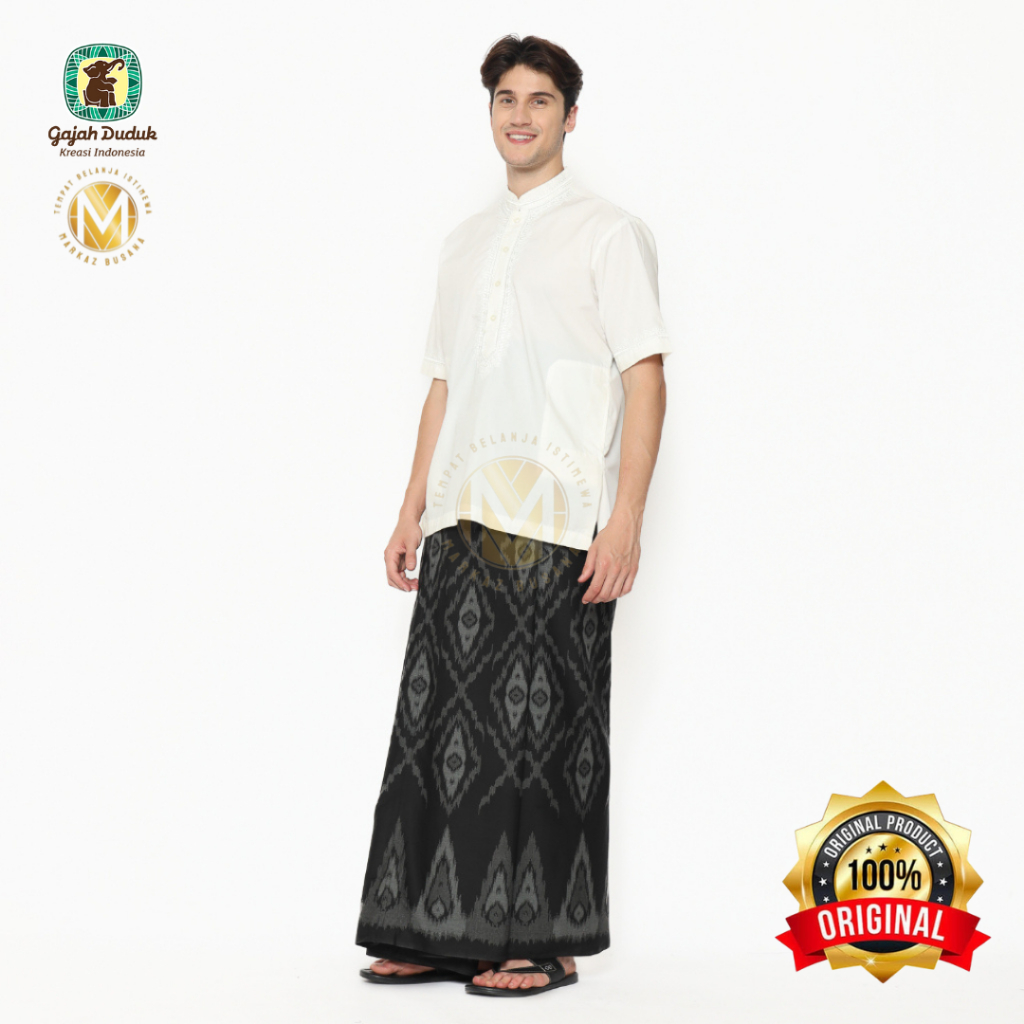 Sarung Gajah Duduk Exclusive Hitam Motif mata