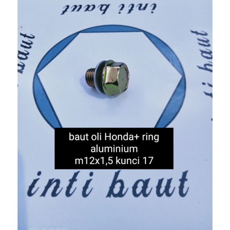 baut oli Honda bebek + ring aluminium.