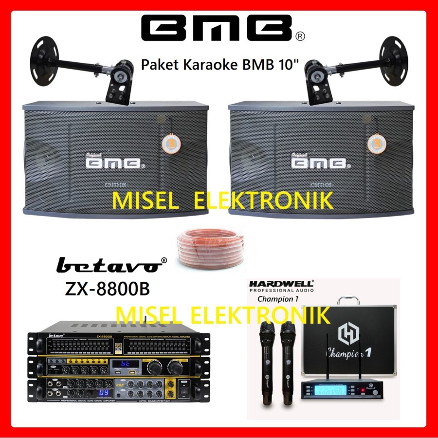 Paket Karaoke Rumah Speaker 10 Inch BMB Ampli Karaoke 500 Watt