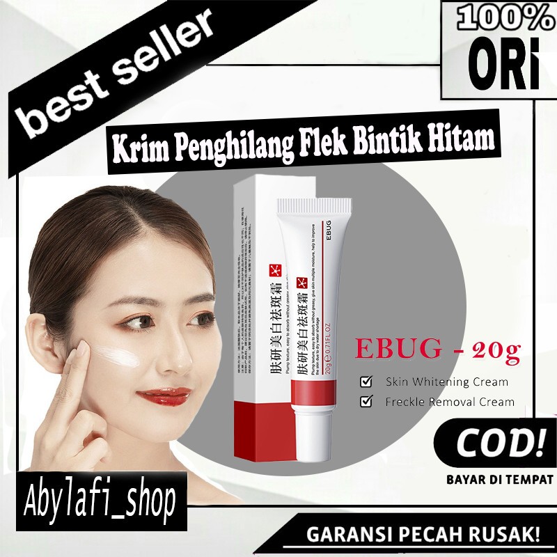 EBUG Cream Pemutih Wajah Penghilang Bintik Hitam Bekas Jerawat Krim Flek Whitening Freckle Cream