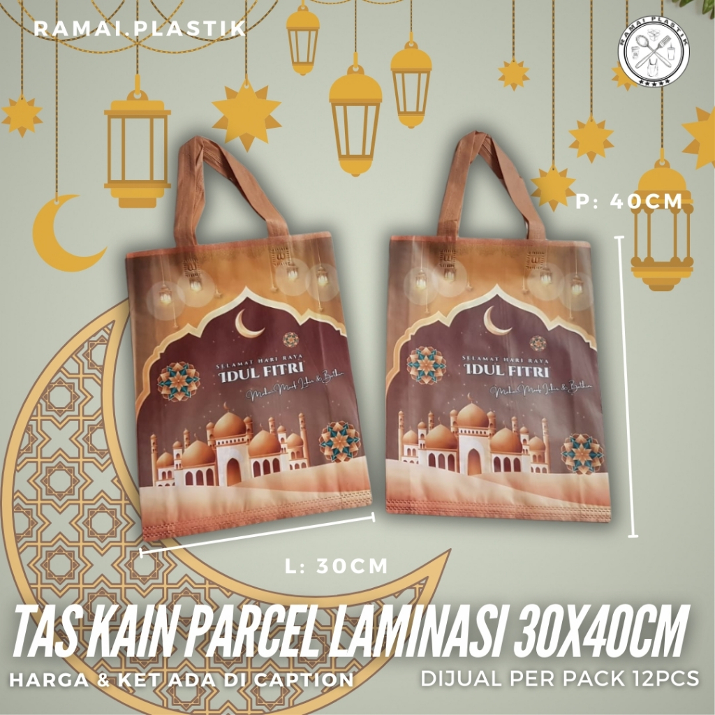 

Tas kain parcel laminasi 30x40cm isi -+12pcs