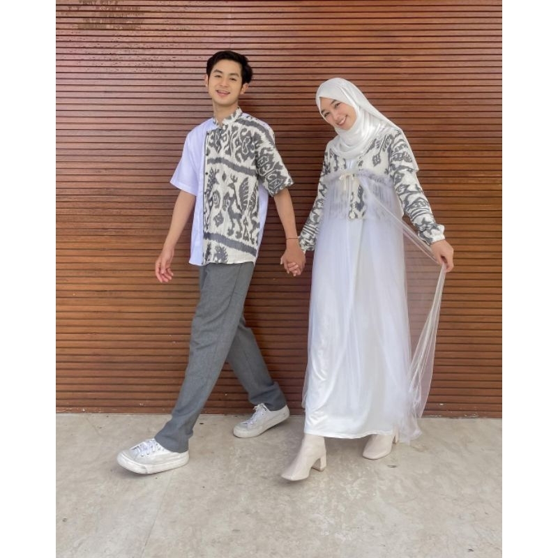 (Ready stok ) set couple tenun Jepara - baju couple tenun kondangan - baju couple prewedding - baju 