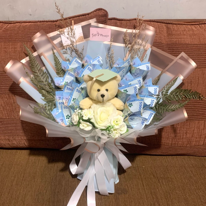 Money Bouquet Boneka Wisuda / Buket Uang Boneka Wisuda / Kado Wisuda / Boneka Wisuda