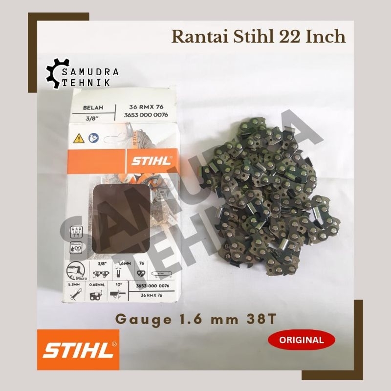 RANTAI Belah STIHL 22" 38T 36 RMX 76/ Chain Saw Senso Bar 22 Inch 3653 000 0076