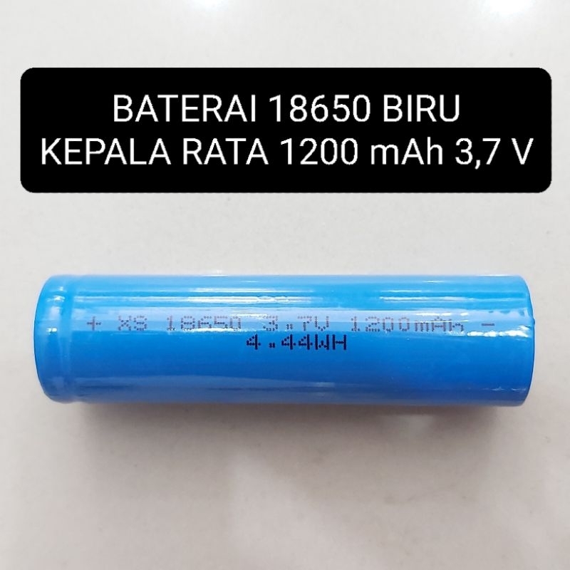Baterai Cas 18650 BIRU UNGU 3,7 Volt Senter Vape Kepala Rata Flat
