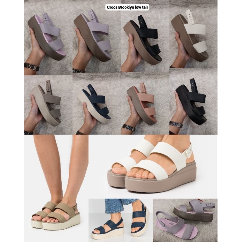 CROCS BROOKLYN TALI  LOW WOMAN SEPATU SANDAL WANITA  ORIGINAL IMPORT