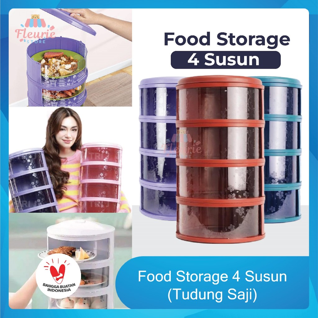 FOOD STORAGE 4 SUSUN / 5 SUSUN - TUDUNG SAJI SUSUN 4 LAYER