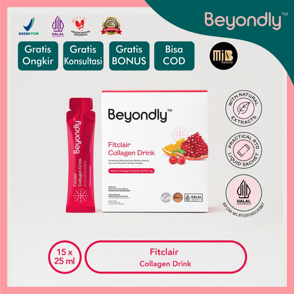 Beyondly Paragon Fitclair Collagen Drink kandungan 5.000 mg Marine Collagen Peptide