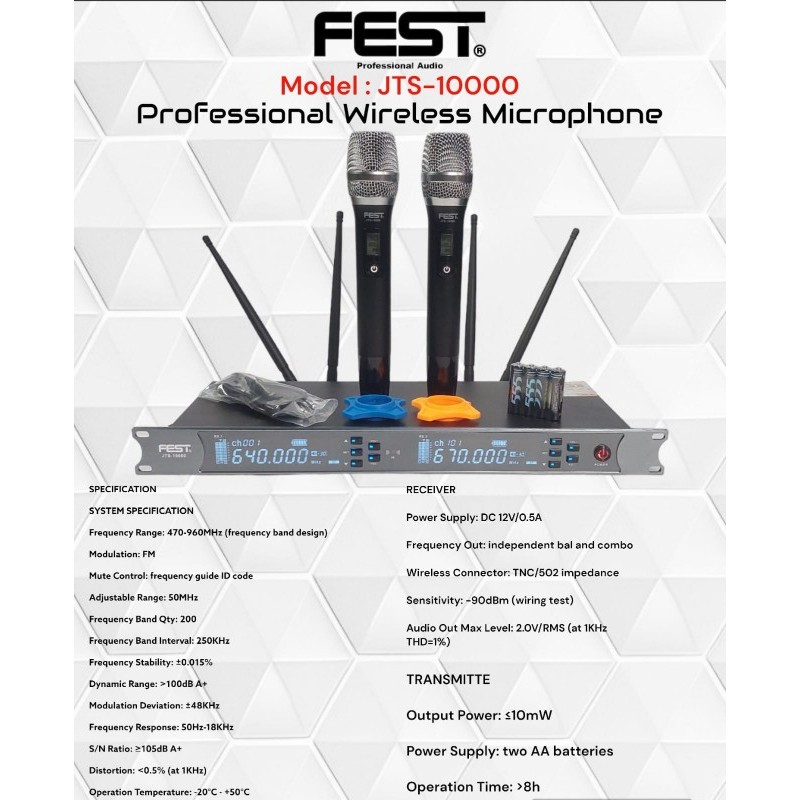 mic wireless fest jts10000 jts 10000 original