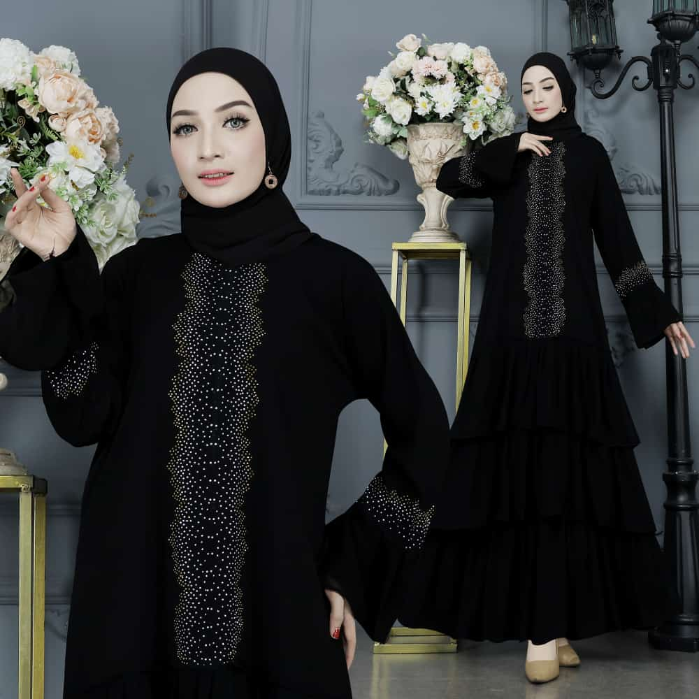 Gamis Terbaru Abaya Hitam Jetblack Dubai Humairo 807 BUSUI Abaya Turkey Polos Simple Dress Muslim Ba