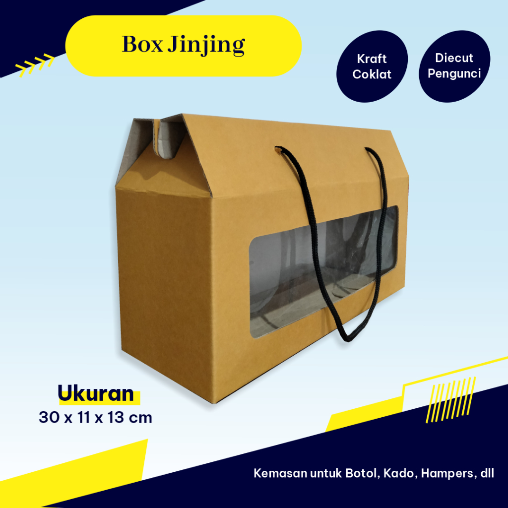 

Box Jinjing Ukuran 30 x 11 x 13 cm Kardus Tali Jinjing