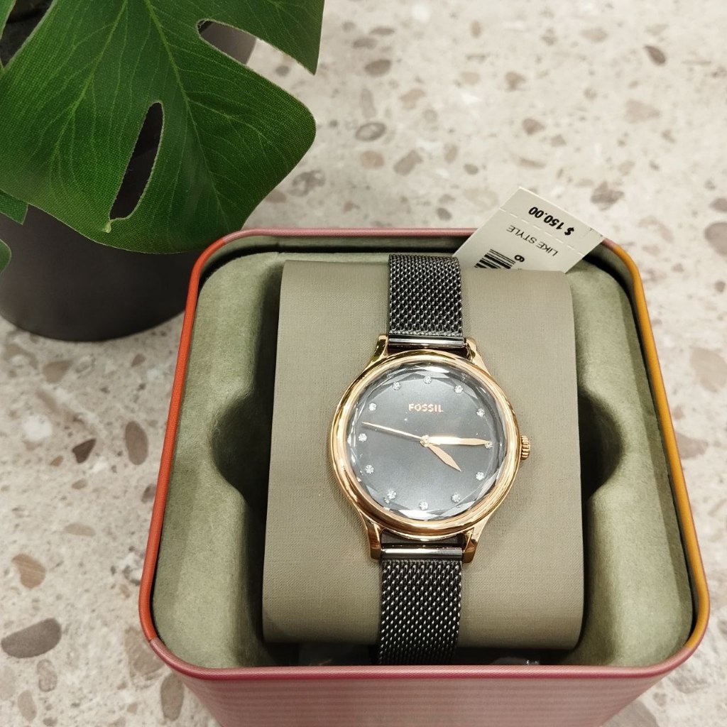 BQ3393 Laney Three-Hand Rose Smoke Stainless Steel Watch